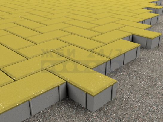 Кирпичик 200x100x100 (желтый_бц)-укладка